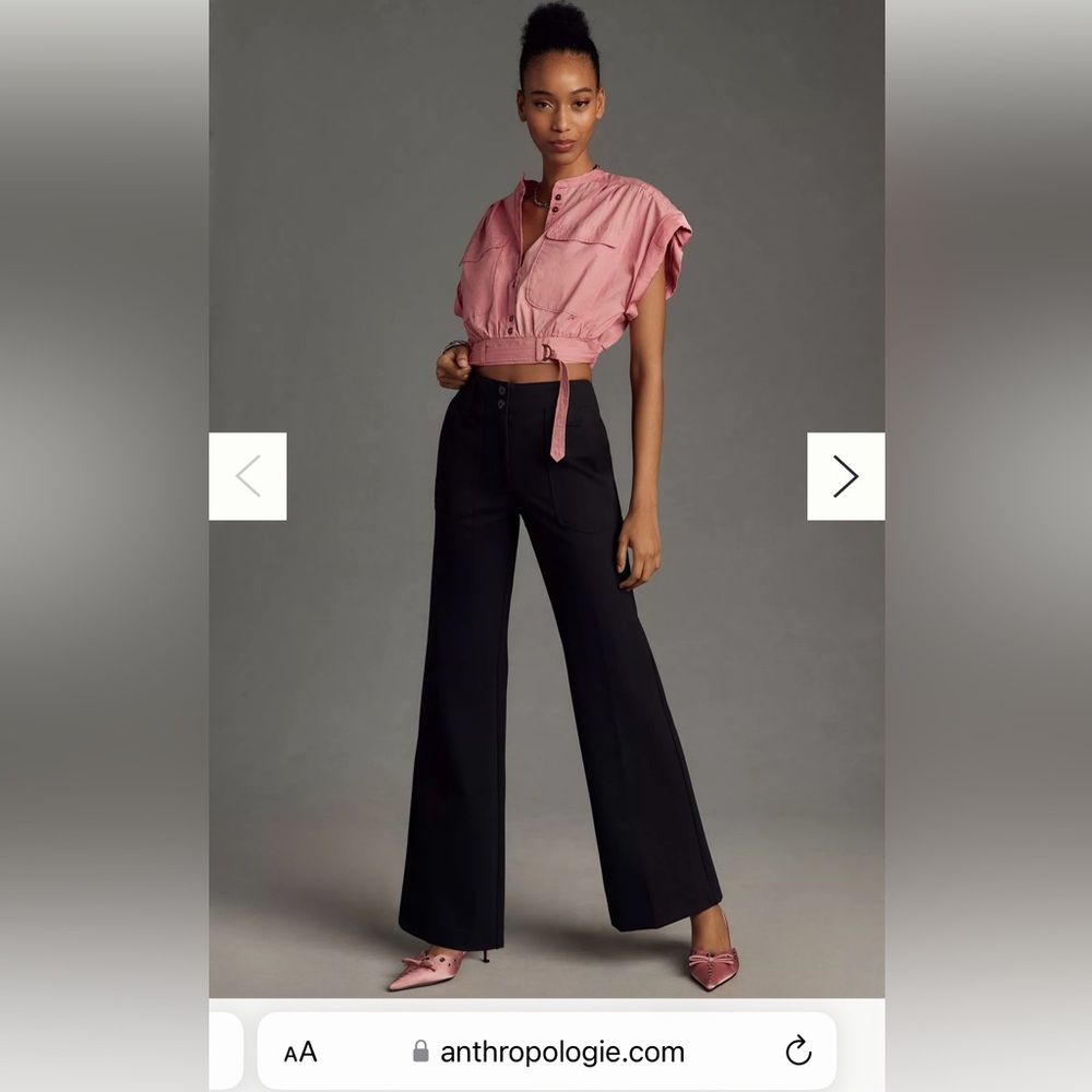Anthropologie The Naomi Ponte Wide-Leg Flare Pants by Maeve NWOT